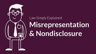 Misrepresentation and Nondisclosure  Contracts  Defenses amp Excuses [upl. by Assillem]