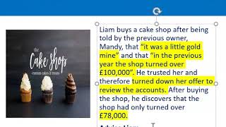 How to apply misrepresentation Liam cupcake scenario [upl. by Oliana]