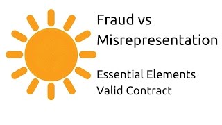 Fraud vs Misrepresentation  Other Essential Elements of a Valid Contract  CA CPT  CS amp CMA [upl. by Freddie]